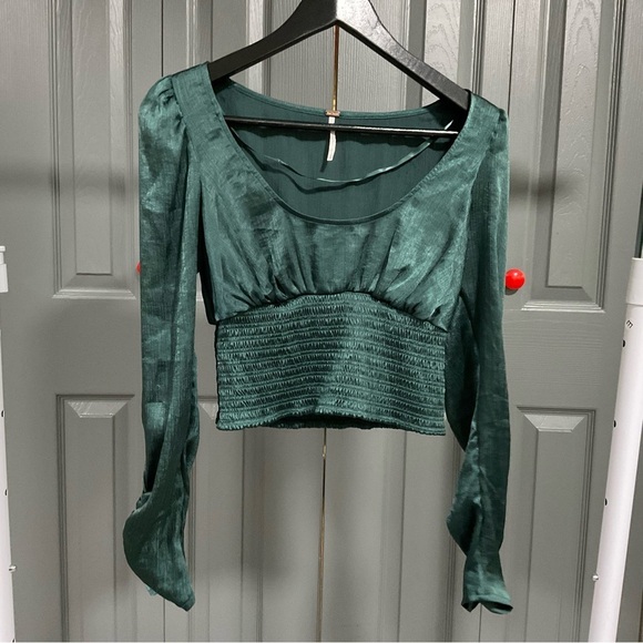 Free People Santiago Top Size XS Emerald Green - Picture 10 of 12